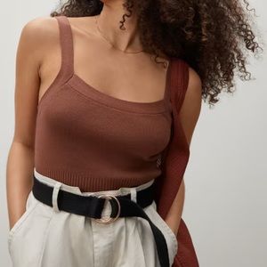 NWOT Everlane The Cropped Sweater Cami - Sequoia